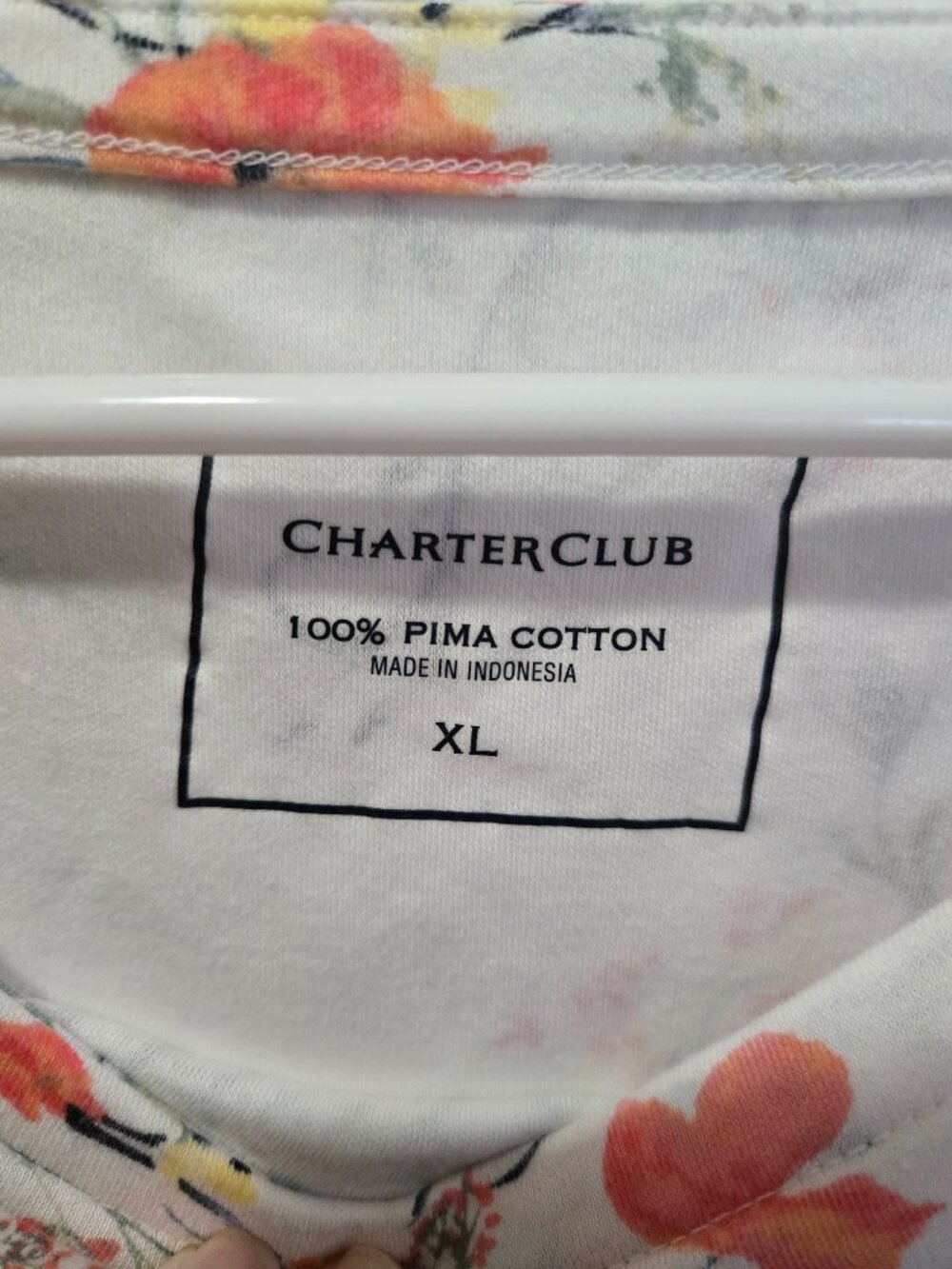 Charter Club XL Soft Floral Casual Top 100% Pima Cotton - Picture 3 of 7